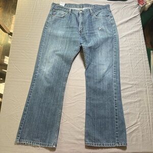 Levis 527 Jeans Mens 38x32 Blue Low Boot Cut Distressed Cowboy Western
